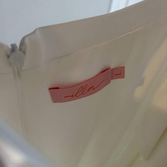 Milla White Mock Neck Sleeveless Low Slit Dress - Picture 12 of 16